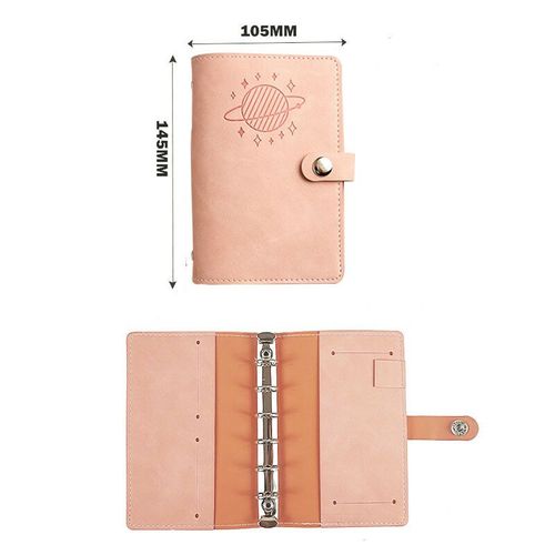 tui pour ordinateur portable A7,couverture de livre  main,livre de poche,carnets et journaux,classeur projecteur,couverture de journal en cuir,licence - Type A7-Planet-pink