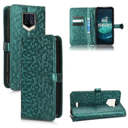 tui Pour Oukitel Wp15 Couverture Portefeuille En Cuir, Fermoir Magntique Motif Gomtrique - Vert