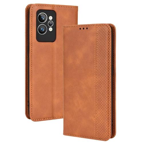 tui Pour Realme Gt 2 Pro Cuir Pu Portefeuille Fermeture Magntique - Le Brun