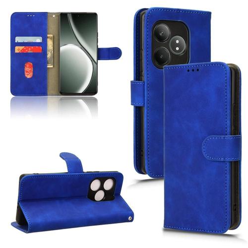 tui Pour Realme Gt Neo6 Se Coque En Cuir Folio Flip Protection Complte Insertion De Carte Housse De Protection Avec Porte-Cartes Kickstand - Bleu