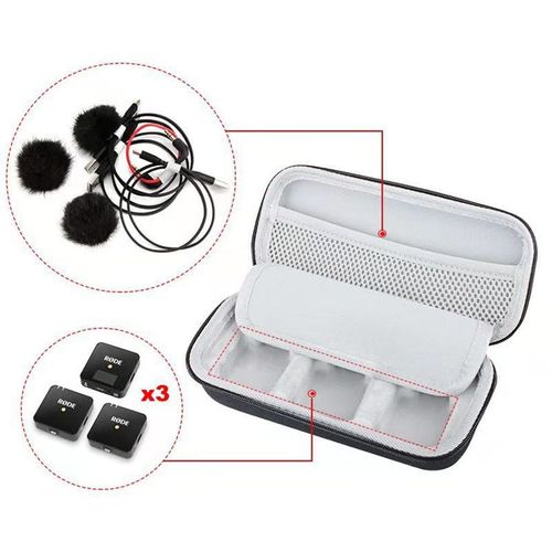 tui pour RODE Wireless GO II Systme de Microphone sans Fil Couverture noire et doublure grise