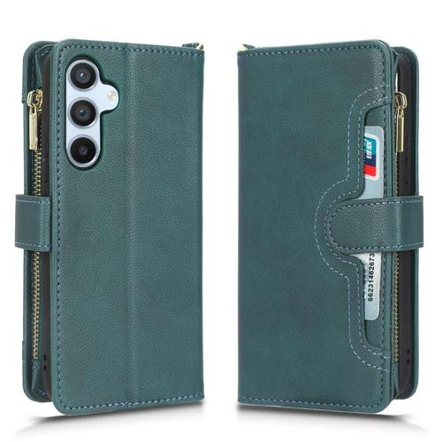 tui Pour Samsung Galaxy A53 5g Couverture En Cuir Portefeuille  Fermeture clair Magntique Pu Cuir Flip Titulaire De La Carte - Vert