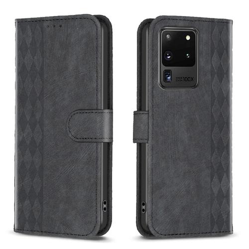 tui Pour Samsung S20 Ultra Affaires Portefeuille Fente Multi-Carte tui En Cuir Multi-Couleur - Noir