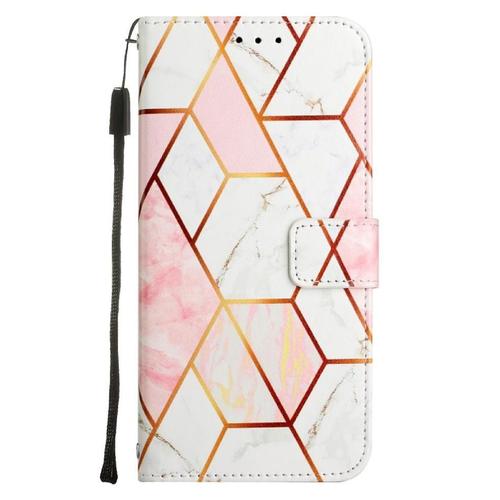 tui Pour Tecno Spark 20 Bicelle Cuir Pu Portefeuille Motif De Marbre - Couleur Or Rose