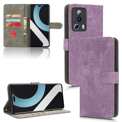 tui Pour Xiaomi 13 Lite Blocage Rfid Couverture De Fentes Pour Cartes Portefeuille Flip Folio Fermeture Magntique Cuir Pu - Violet