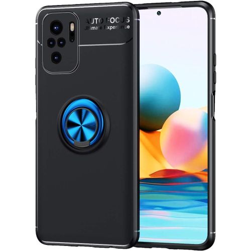 tui Pour Xiaomi Poco M5s Coque, Tpu Souple, Svelte, Support D'anneau Rotatif  360 Degrs, Coque Pour Tlphone Xiaomi Poco M5s. Noir+Bleu