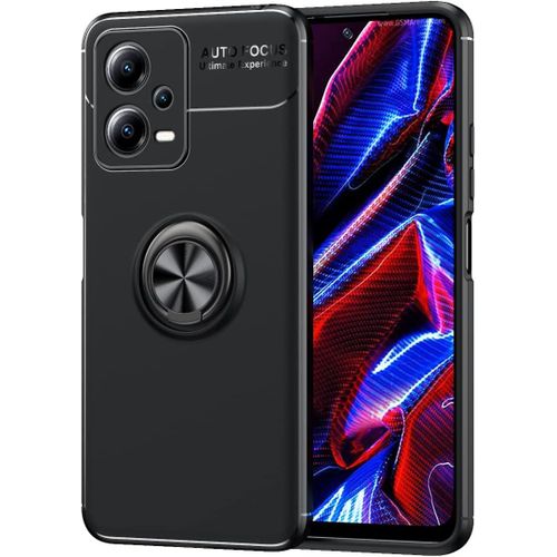 tui Pour Xiaomi Poco X5 5g Coque, Tpu Souple, Svelte, Support D'anneau Rotatif  360 Degrs, Coque Pour Tlphone Xiaomi Poco X5 5g. Noire