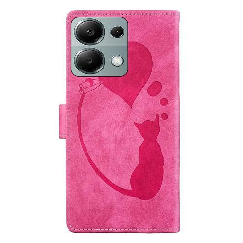 tui Pour Xiaomi Redmi Note 13 Pro 4g tui Portefeuille Chat Mignon En Relief Flip Folio Carte De Poche Housse De Support - Rouge