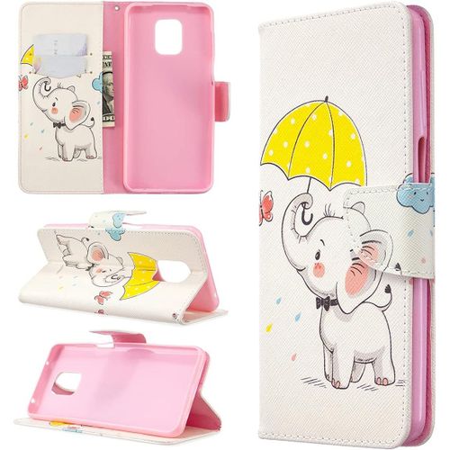 tui Pour Xiaomi Redmi Note 9s/ 9 Pro/ 9 Pro Max 6,67 Pouces Pu Cuir Couverture Magntique Housse Motif Parapluie Aime L'lphant Stent Fonction Coque Flip Cuir