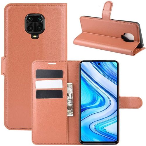 tui Pour Xiaomi Redmi Note 9s/9 Pro/9 Pro Max 6 67 Pouces Pu Cuir Housse Flip Coque Litchi Motif Avec Built Stand Et Magntique Fermeture Portefeuille Shell De Protection Marron