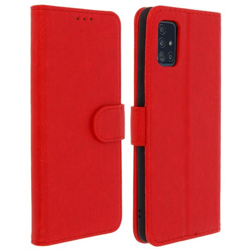 tui Samsung Galaxy A51 Housse Intgrale Porte-Cartes Fonction Support Rouge