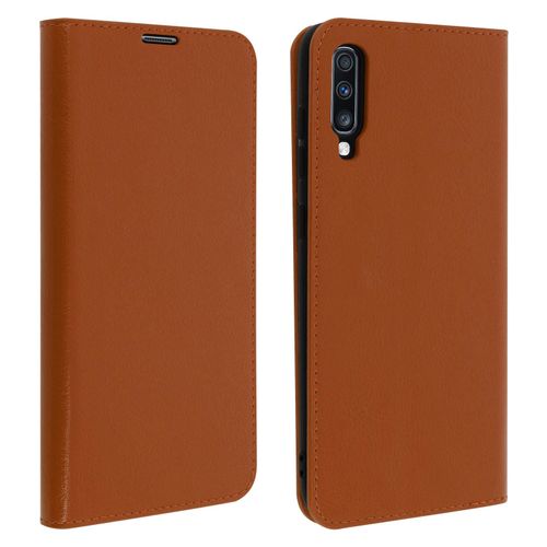 tui Samsung Galaxy A70 Housse Folio Cuir Support Vido Camel
