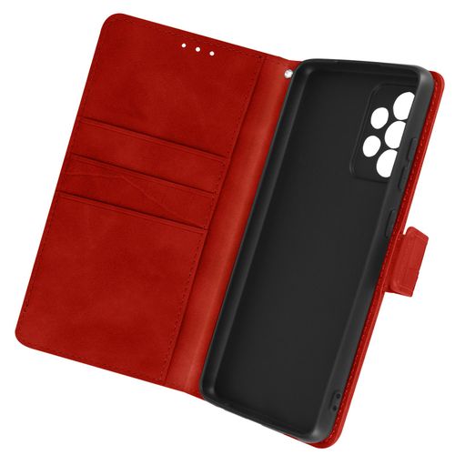 tui Samsung Galaxy A72 Effet Crocodile Clapet Portefeuille Support Vido Rouge