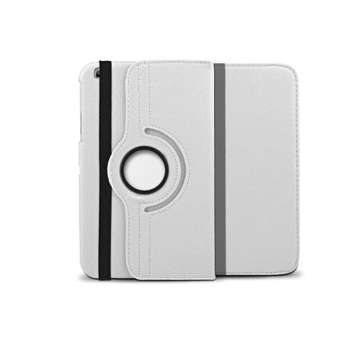 Etui Samsung Galaxy Tab 4 8.0 -Spin 360-Etui En Simili-Cuir Blanc- Rotatif  360 Avec Deux Positions Stand Pour Ergonomie D Utilisation