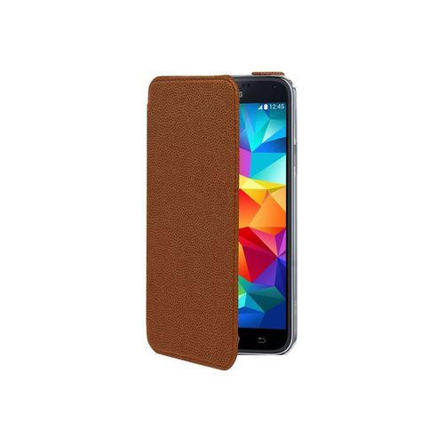Muvit Made In Paris Crystal Folio - tui  Rabat Pour Tlphone Portable - Polyurthane De Haute Qualit - Brun - Pour Samsung Galaxy S5 Mini