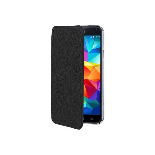 Muvit Made In Paris Crystal Folio - tui  Rabat Pour Tlphone Portable - Polyurthane De Haute Qualit - Noir - Pour Samsung Galaxy S5 Mini