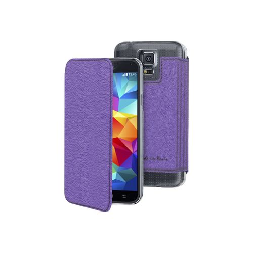Muvit Made In Paris Crystal Folio - tui  Rabat Pour Tlphone Portable - Polyurthane De Haute Qualit - Violet - Pour Samsung Galaxy S5 Mini