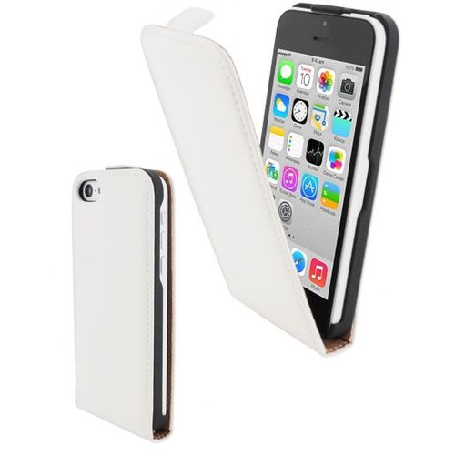 Etui Slim Luxy En Cuir Blanc Pour Iphone 5c