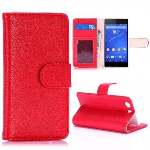 Etui Sony Xperia Z3 Compact Simili-Cuir Rouge