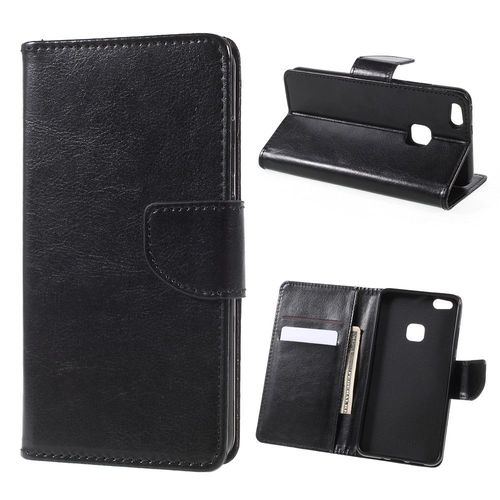 Etui Type Portefeuille Noir Huawei P10-Lite Avec Rabat Latral Fonction Stand