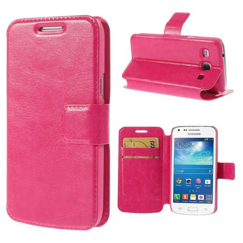 Etui Type Portefeuille Rose Pour Samsung Galaxy Core Plus G3500 Fonction Stand