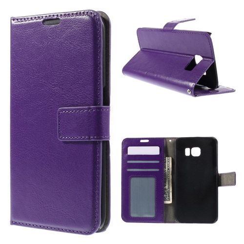 Etui Type Portefeuille Violet Samsung Galaxy S6-Edge Plus Rabat Latral Fonction