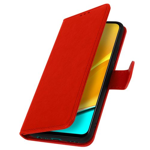 tui Pour Xiaomi Redmi 9 Clapet Portefeuille Fonction Support Vido Rouge
