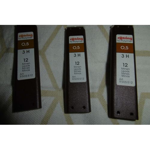 tuis De 12 Mines 0.5 ( 3h ) Rotring Pour Porte Mines Lot De 3 tuis