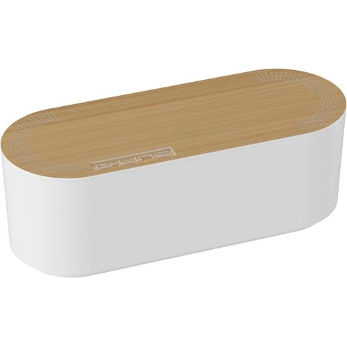 Eu/Ctusmlo/Sw Bote De Rangement Pour Cbles, Bote Cache-Cble, Cache Multiprise, Garder Les Cbles Bien Rangs - Blanc Avec Couvercle De Bois, Petite
