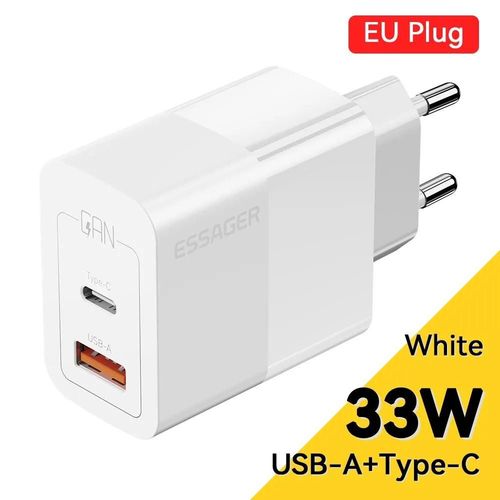 Eu White-Chargeur Usb Type-C, Charge Rapide Pd, Gan, 33w, Iphone 14 13 12 11 Pro Max Xs 8 P, Ipad Pro Air Ipad Mini