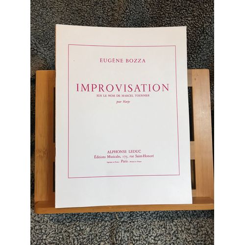 Eugne Bozza Improvisation Harpe Nom De Marcel Tournier Partition Ed. Leduc