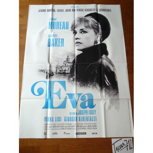 Eva De Joseph Losey Avec Jeanne Moreau, Stanley Baker, Virna Lisi  - Affiche Originale De Cinma 120 X 160 Cm