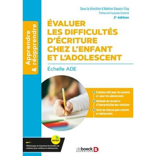 valuer Les Difficults D'criture Chez L'enfant Et L'adolescent  