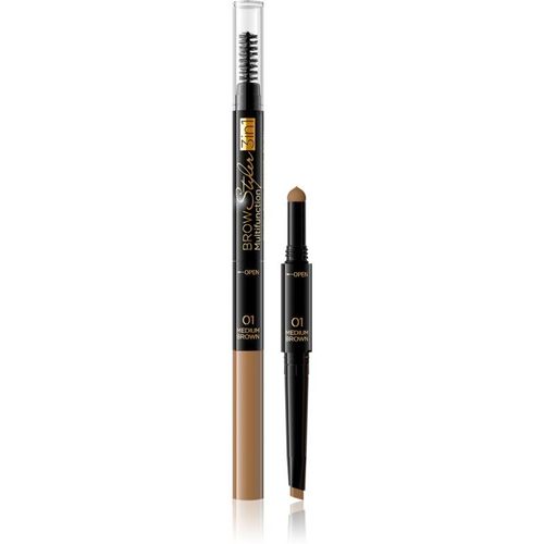 Eveline Cosmetics Brow Styler Crayon Sourcils Prcision 3 En 1 Teinte 01 Medium Brown 1,2 G