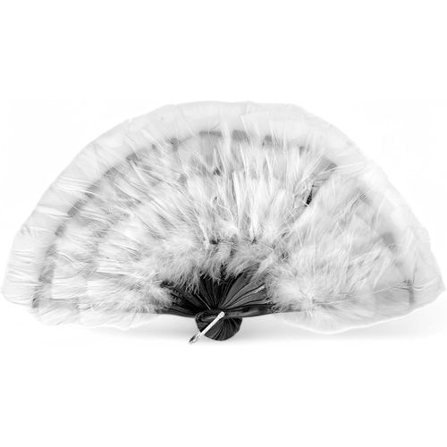 ventail  Plumes - ventail Noir Avec Plumes Vritables Blanches, Idal Pour Le Carnaval, Les Costumes Et Les Accessoires lgants, 38 Cm De Large, Lger Et lgant