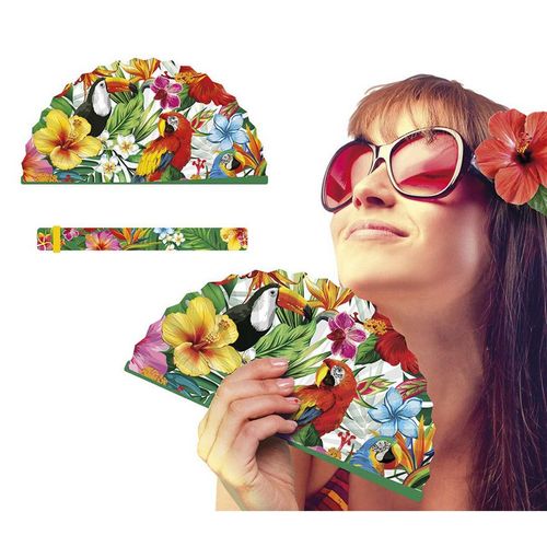 ventail Hawaen De Fleurs Et D'animaux