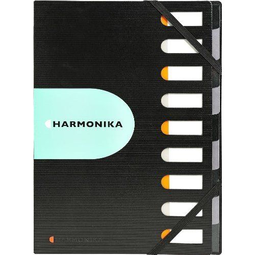 Exacompta 55334e Trieur Harmonika Exactive 9 Compartiment Dos Extensible Noir