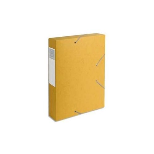 Exacompta Chemise 3 Rabats Et lastique Exatobox Dos De 6 Cm, En Carte Lustre 5/10e Jaune