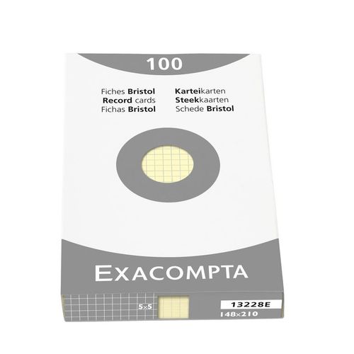 Exacompta Etui 100 F.Bristol Jaune 148/210 5x5