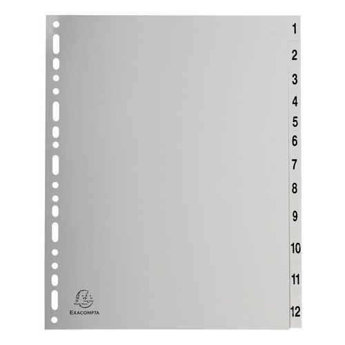 Exacompta Intercalaires Imprims Polypropylne 13x100e 12 Positions De 1  12 A4 Maxi