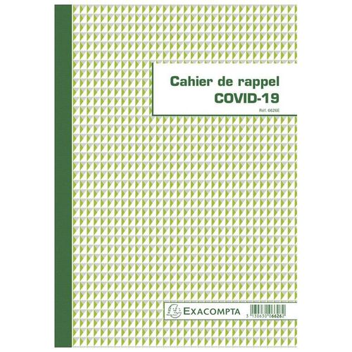 Exacompta Lot De 5 Piqres 18 Pages Cahier De Rappel C O V I D-19 - Format Vertical A4
