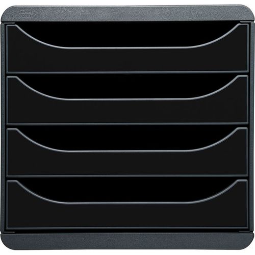 Exacompta Module De Classement Big-Box  4 Tiroirs Noir/Noir Glossy