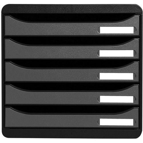 Exacompta Module De Classement Big Box Plus  5 Tiroirs Noir/Argent