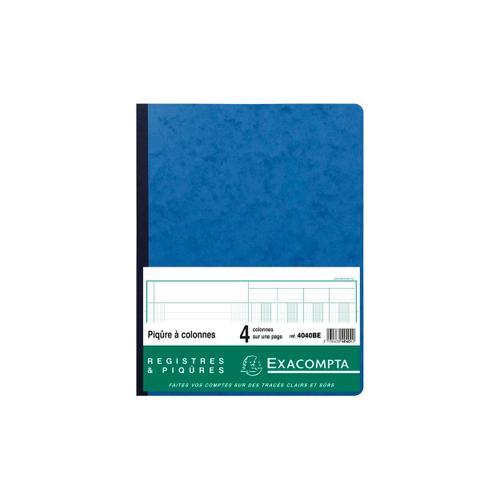 Exacompta Piqre 32x25cm 4 Colonnes Sur 1 Page 31 Lignes 80 Pages Bleu