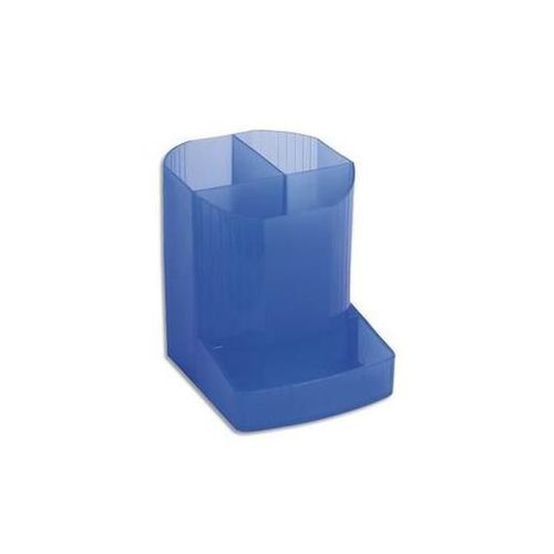 Exacompta Pot  Crayons Mini-Octo - Dimensions : L9 X H11,1 X P12,3 Cm Coloris Bleu Glac Transparent