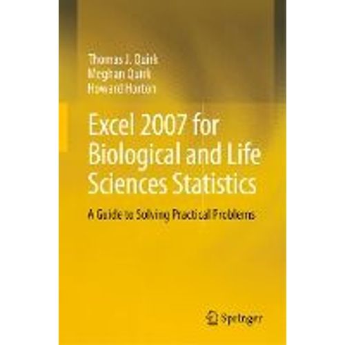 Excel 2007 For Biological And Life Sciences Statistics    Format Broch 