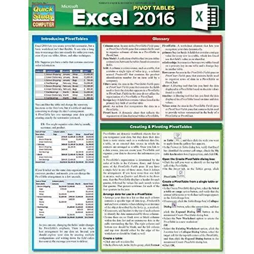 Excel 2016 Pivot Tables (Quick Study Computer)   de Frye, Curtis  Format Broch 