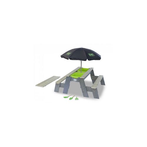 Exit Aksent Table  Sable Eau Et Pique-Nique+ 2 Bancs + Parasol + Outils Jardin