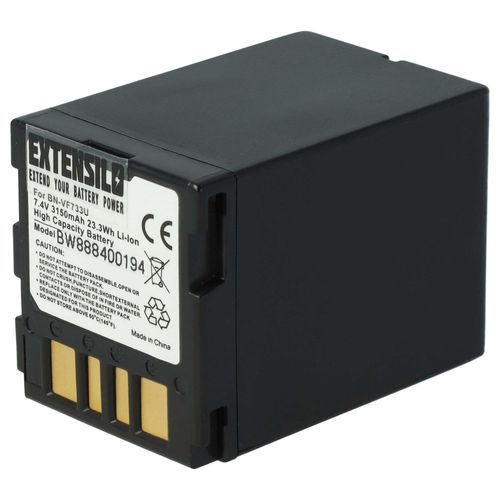 EXTENSILO 1x Batterie compatible avec JVC GZ-MG77, GZ-MG70, GZ-MG67U, GZ-MG67AC, GZ-MG67AH-U, GZ-MG70E camra vido camscope (3150mAh, 7,4V, Li-ion)