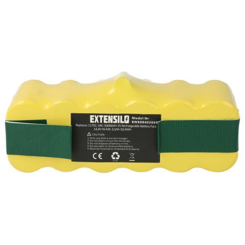 EXTENSILO 1x Batterie compatible avec Klarstein Cleanfriend Veluce R290 robot lectromnager (3500mAh, 14,4V, NiMH)